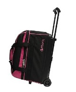 lot 2797 image: Pyramid Prime Double Roller 2 Ball Bowling Bag with Large Separate Compartment for Bowling Shoes (Up To US Mens Size 15) or Accessories, Retractable Handle - Extends to 40 Retail&nbsp$69.99