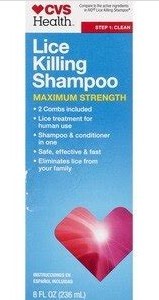 lot 5619 image: 2 Lice Killing Shampoo Maximum Strength Equate 6oz Exp 0121 Cvs 8oz Exp 0720