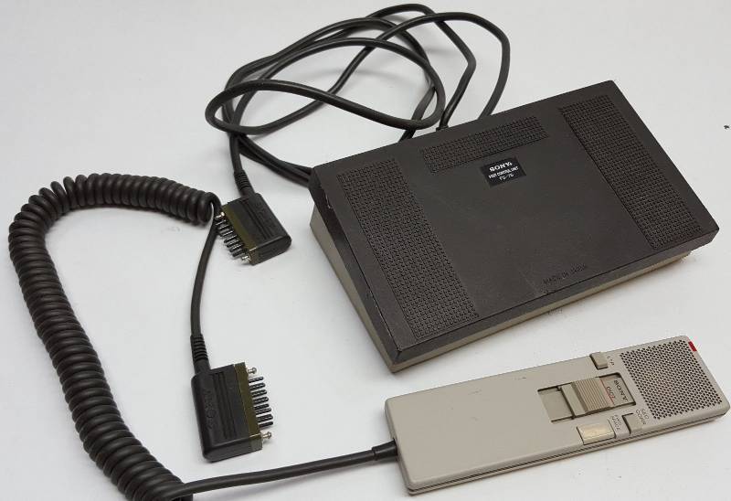 lot 6448 image: Set Sony Dictator Transcriber Machine FS-75 Foot Pedal and HU-70 hand controls