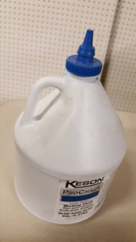 lot 6364 image: New 5 lb. jug of the Blue Keson Pro Chalk for your marking jobs and string lines