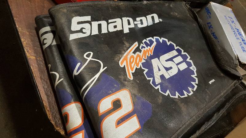 lot 6332 image: A pair of Snap On old fender covers from the days of Mike Wallace sponsorship