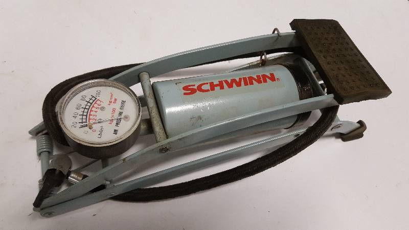lot 6348 image: Foot operated Schwinn Bicycles tire air pump