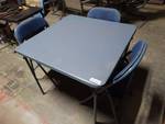 Folding card table w/3 chairs.