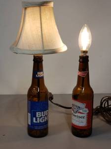 lot 16 image: Budweiser and Bud Light Lamps w One Shade