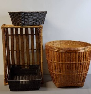 lot 87 image: 24x 17 Rectangular Basket, 19 Diameter Opening Hamper & 2 Dark Brown Rectangular Baskets
