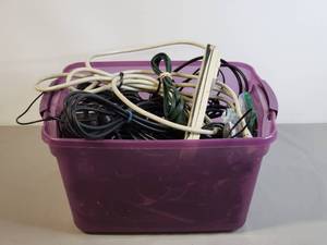 lot 131 image: HDMI, Phone, Extension & Computer Cords & Surge Protectors