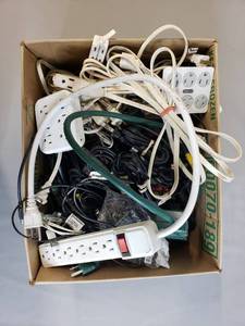 lot 132 image: HDMI, Phone, Extension & Computer Cords & Surge Protectors