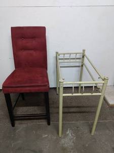 lot 160 image: Chair 18x18x42 & Table 31x16x30 (no top)