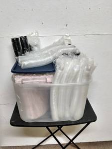 lot 212 image: 2 Totes & Huge Number of Straws & Condiment Cups