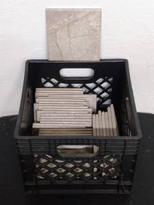 lot 213 image: 30 Italian Ceramic Tiles 6x6 & Milk Crate