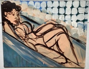 lot 221 image: Painting 30x.75x24 Inch. Signed by Artist