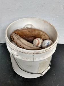 lot 208 image: 2 Baseball Mitts, 8 Balls