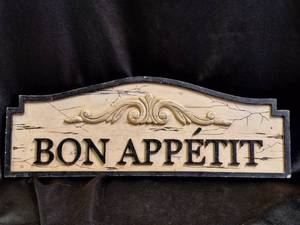lot 302 image: Bon App�tit Kitchen Dinning Farmhouse Rustic Shabby Chic 19.5x7
