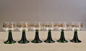 lot 311 image: Set of 6 Schmitt Sohne Grape & Leaf Wine Glass Made in W. Germany