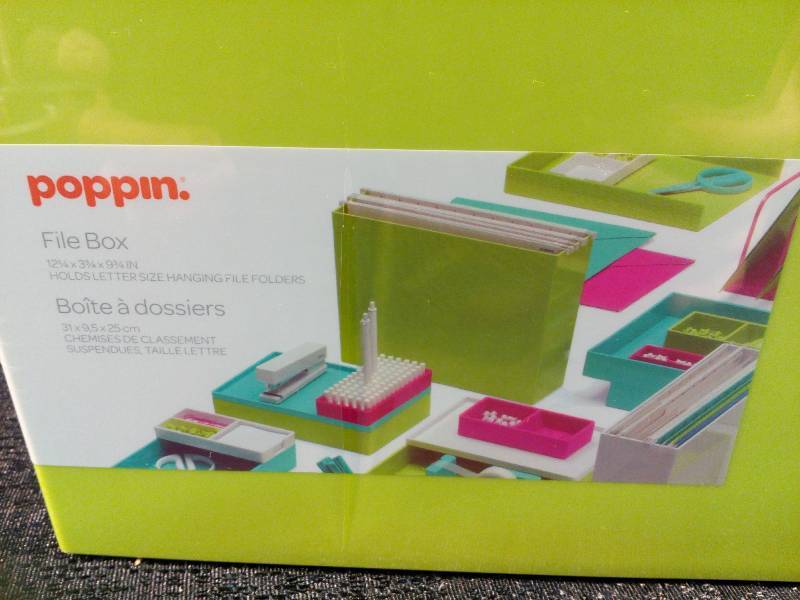 Poppin Lime Green Plastic Hanging File File Box for the Office