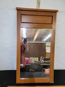 lot 113 image: Dresser top mirror-bottom corner has some damage