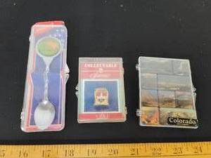 lot 117 image: Missouri Collectable Spoon, Ohio Thimble and Colorado mini-magnets