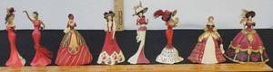 lot 247 image: Vintage Collectible Coca-Cola Women Figurines- All Broken Or Have Chips