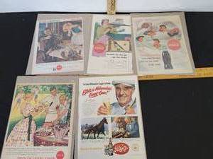 lot 275 image: 4- Coca Cola vintage ads and a Blatz vintage paper ad