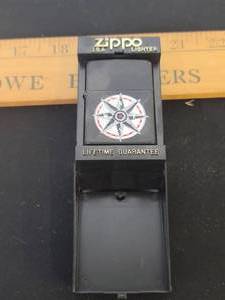 lot 298 image: Vintage black matte Zippo lighter in case