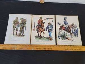 lot 313 image: Cuban Expedition 1898 Art Print, Fritz Kedel Soldier Of The American Army Art Print And Staff And Pioneer Infantry A.E.F.1918 Art Print
