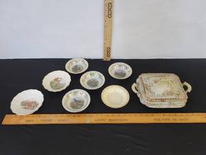 lot 324 image: China Candy Dish WLid And 7 Bowls
