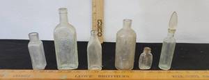 lot 348 image: 6- Clear Glass Bottles