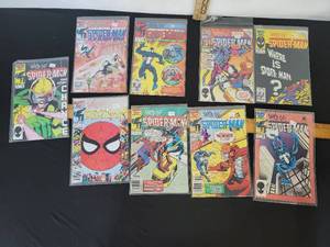 lot 386 image: 9- Vintage Web Of SpiderMan Comic Books- See Titles And Pictures In Pictures