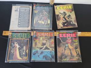 lot 391 image: 6- Vintage Eerie Comic Books- See Pictures For Titles And Authors