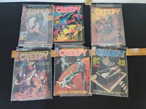 lot 393 image: 6- Vintage Creepy Comic Books- See Pictures For Titles And Authors