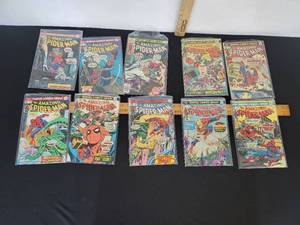 lot 399 image: 10- Vintage The Amazing SpiderMan Comic Books- See Pictures For Titles And Authors