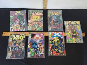 lot 404 image: 4- X-Factor and 3- X-Men Vintage Comic Books- See Pictures For Titles And Authors