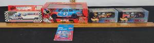 lot 462 image: Matchbox Transporter, NASCAR Stock Car Replica, John Andretti Keychain And Hot Wheels Racing Black Deluxe