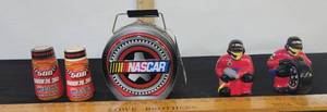 lot 468 image: Pit Crew Salt & Pepper, Golden Corral Buffet & Grill 500 Atlanta Motor Speedway Salt & Pepper Shakers and Tin NASCAR Lunchbox