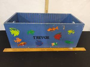 lot 489 image: Wooden Crate Toy Box
