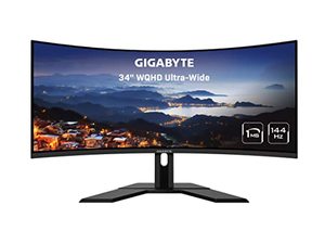 lot 91634 image: GIGABYTE G34WQC A 34in 144Hz Ultra-Wide Curved Gaming Monitor, 3440 x 1440 VA 1500R , 1ms (MPRT) Response Time, 90% DCI-P3, VESA Display HDR400, FreeSync Premium, BLACK (G34WQC A-SA) - Retail $439.99