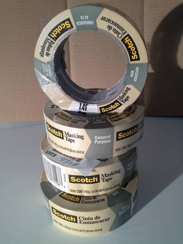 lot 6165 image: General Purpose Masking Tape - 3M 2020-1 12 - 4 Rolls