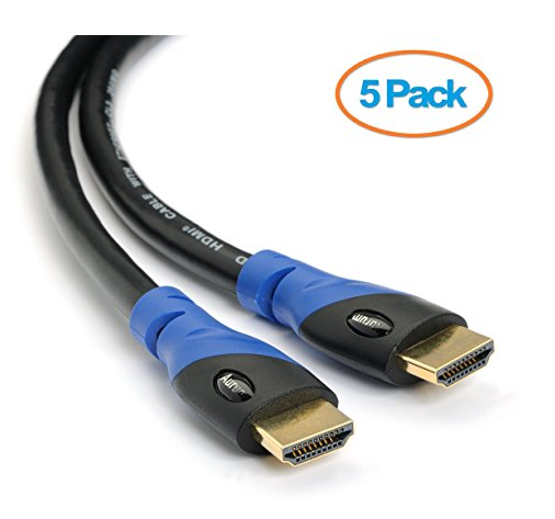 lot 6125 image: Aurum Ultra Series - High Speed HDMI Cable With Ethernet (10 Ft) - Supports 3D & Audio Return Channel Latest Version - 10 Feet 5 pack