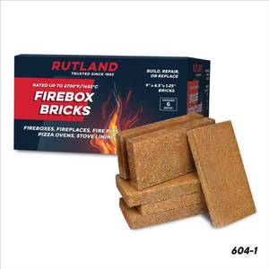 lot 1696 image: RUTLAND Fire Bricks 6 bricks - 4.5 inch x 9 inch x 1.25 inch
