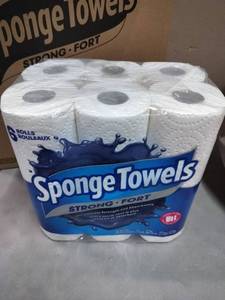 lot 1704 image: 4 Pack Of Sponge Towels Paper Towels 6 Rolls Per Pack 64 Squares Per Roll