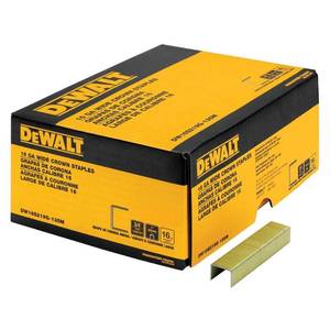 lot 1733 image: DeWALT DW16S219G-135M Crown Staple, 1-12 in L Leg, 1 in W Crown, 16 ga