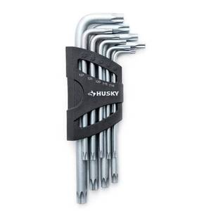 lot 1775 image: Husky 9-Piece Magnetic Tamperproof TORX L-Key Set Hex Tools