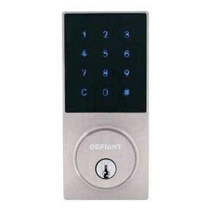 lot 1783 image: Defiant Slim Satin Nickel Electronic Touchpad Deadbolt
