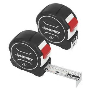 lot 1794 image: Husky - 90649 - Tape Measure - 2 Pack - 25 ft.. Missing One