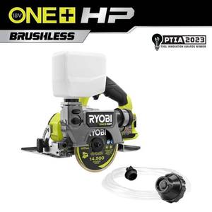 lot 2930 image: RYOBI ONE HP 18V Cordless Handheld WetDry Masonry Tile Saw (Tool Only)