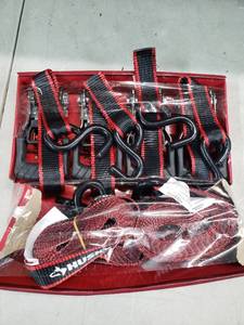lot 3166 image: Husky 16ft x 1-14in Ratchet Tie-downs 4pk