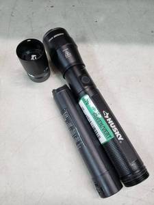 lot 3170 image: Husky 5000 Lumens Dual Power LED Rechargeable Focusing Flashlight with Rechargeable Battery and USB-C Cable Included