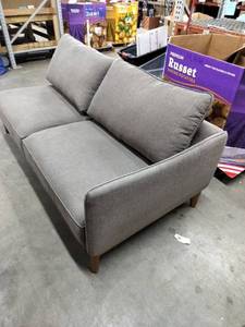 lot 1699 image: Single Arm Rest Flanigan 2 Seater Couch In Gray