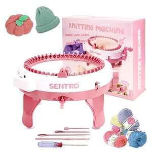 lot 1700 image: YIMORIA SENTRO Knitting Machine, 48 Needles Knitting Machines with Row Counter, Rotary Adult Kids Smart Knitting Machines, DIY Scarf Hat Socks, Christmas and New Year Gifts (48)