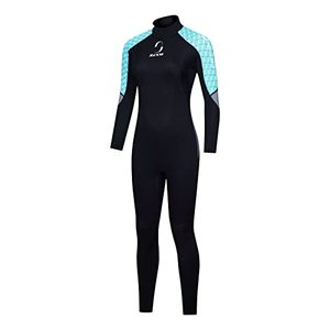 lot 1712 image: ZCCO Wetsuits Womens 3mm Premium Neoprene Full Sleeve Dive Skin for Spearfishing,Snorkeling, Surfing,Canoeing,Scuba Diving Wet Suits(Womens Blue,XXL)
